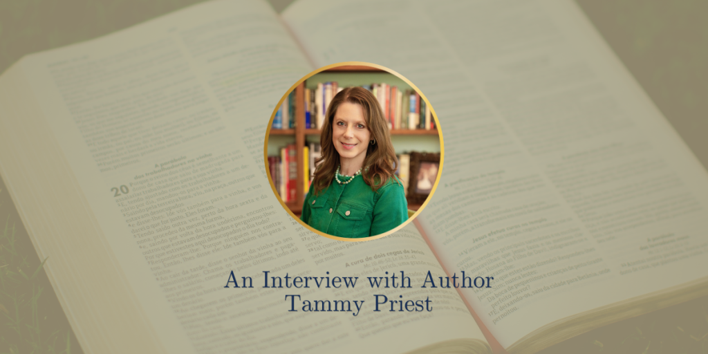 Tammy Priest discusses Jerusalem Calls in this author interview, exploring her journey of faith, God's calling, and spiritual formation featured on the blog, pictured beside an open Bible.